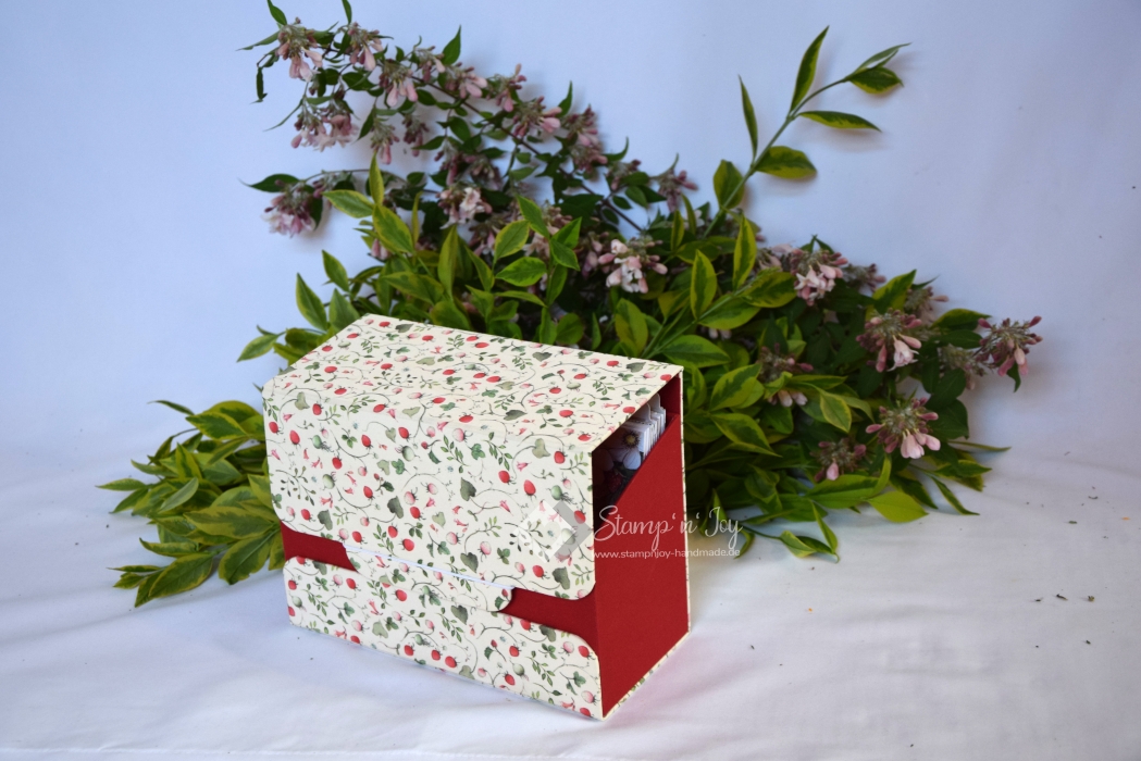 Rezeptbox DIN A5-Querformat ca. 23x10x17cm | Erdbeertraum | rot weiß | Art. Nr. 97040201
